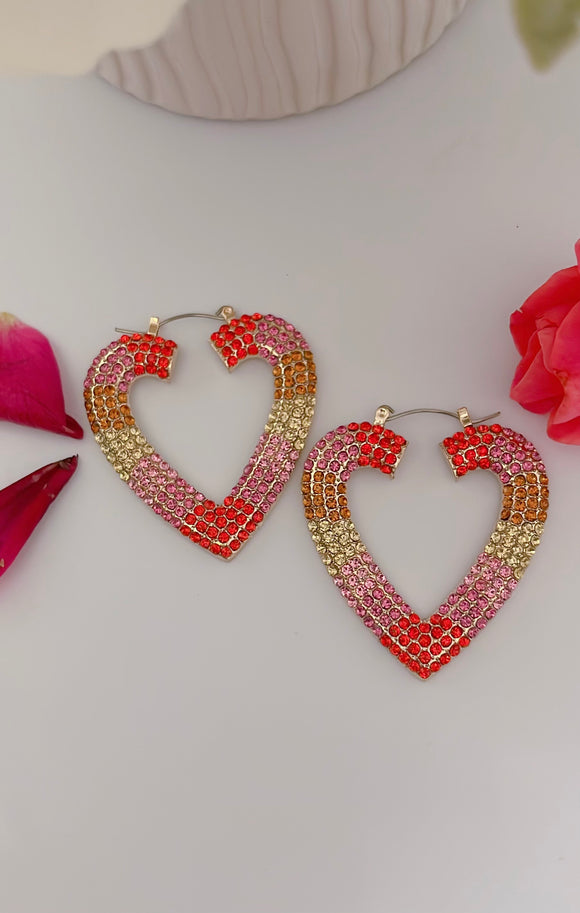 Heart Multicolor Hoop Set