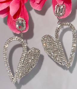 Fearless Heart Bling Post-Back Earrings