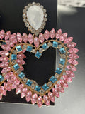 Pink Heart Earring Set