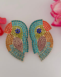 Parakeet Bling Post-Back Earring Set