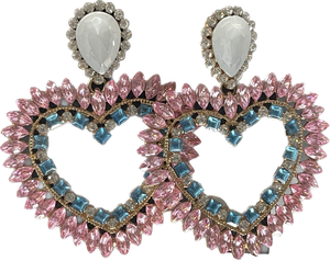 Pink Heart Earring Set