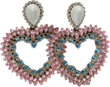 Pink Heart Earring Set