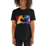 Unisex Pride Rainbow Heart Tee  Gift -vintage,