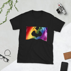 Unisex Pride Rainbow Heart Tee  Gift -vintage,