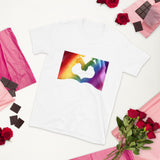 Unisex Pride Rainbow Heart Tee  Gift -vintage,