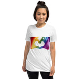 Unisex Pride Rainbow Heart Tee  Gift -vintage,