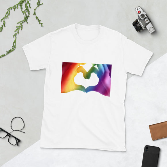 Unisex Pride Rainbow Heart Tee  Gift -vintage,