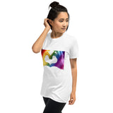 Unisex Pride Rainbow Heart Tee  Gift -vintage,